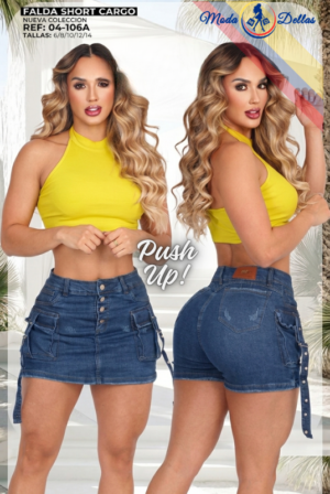 Falda Short Cargo Colombiano Ref 04-106a