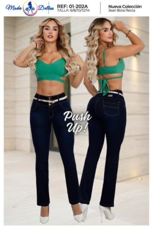 Pantalon Colombiano Bota Recta Ref 202A