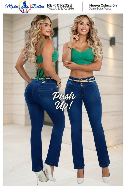 Pantalon Colombiano Bota Recta Ref 202B